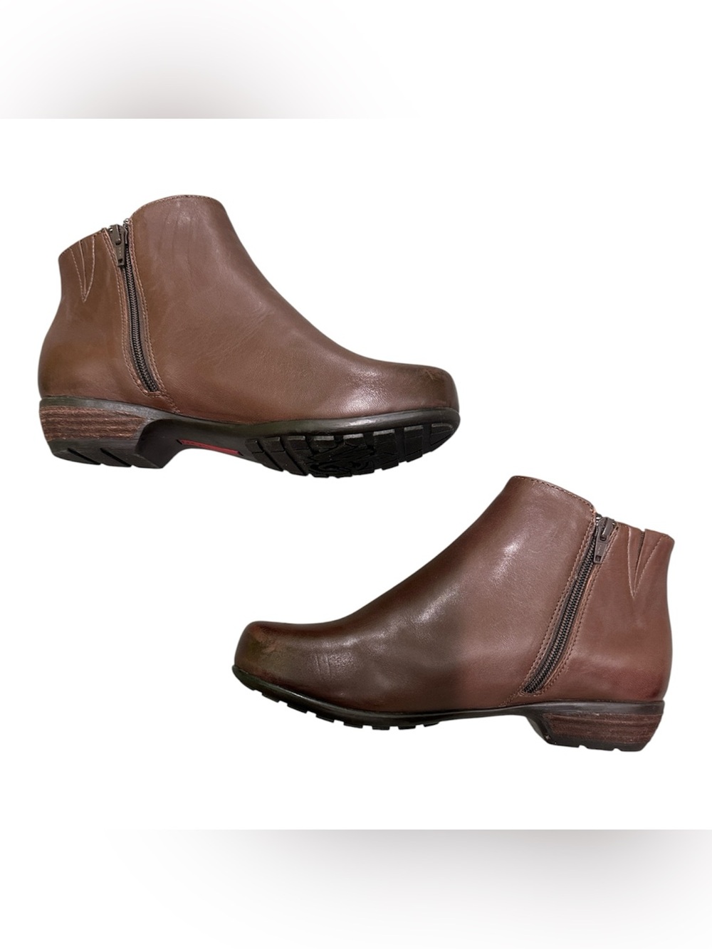 Ros Hommerson Ezra Brown Leather Ankle Boots 8WW 8 Extra Wide Comfort Booties